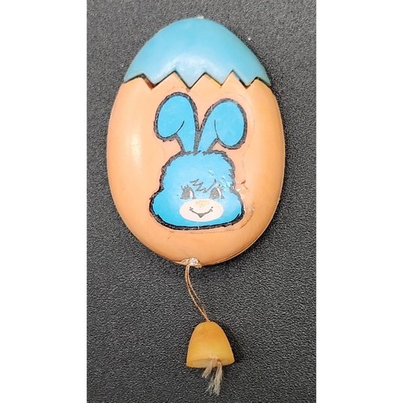 Vintage PULL CORD EASTER BUNNY & Chick Pin and  RABBIT Egg PIN - Picture 1 of 9
